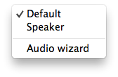 Zoiper mac audio icon context menu