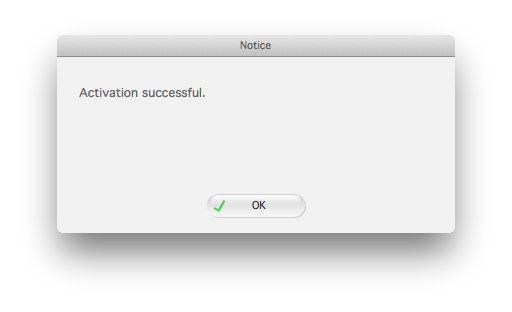 mac notice activation successful dialog