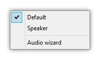 Zoiper windows audio icon context menu